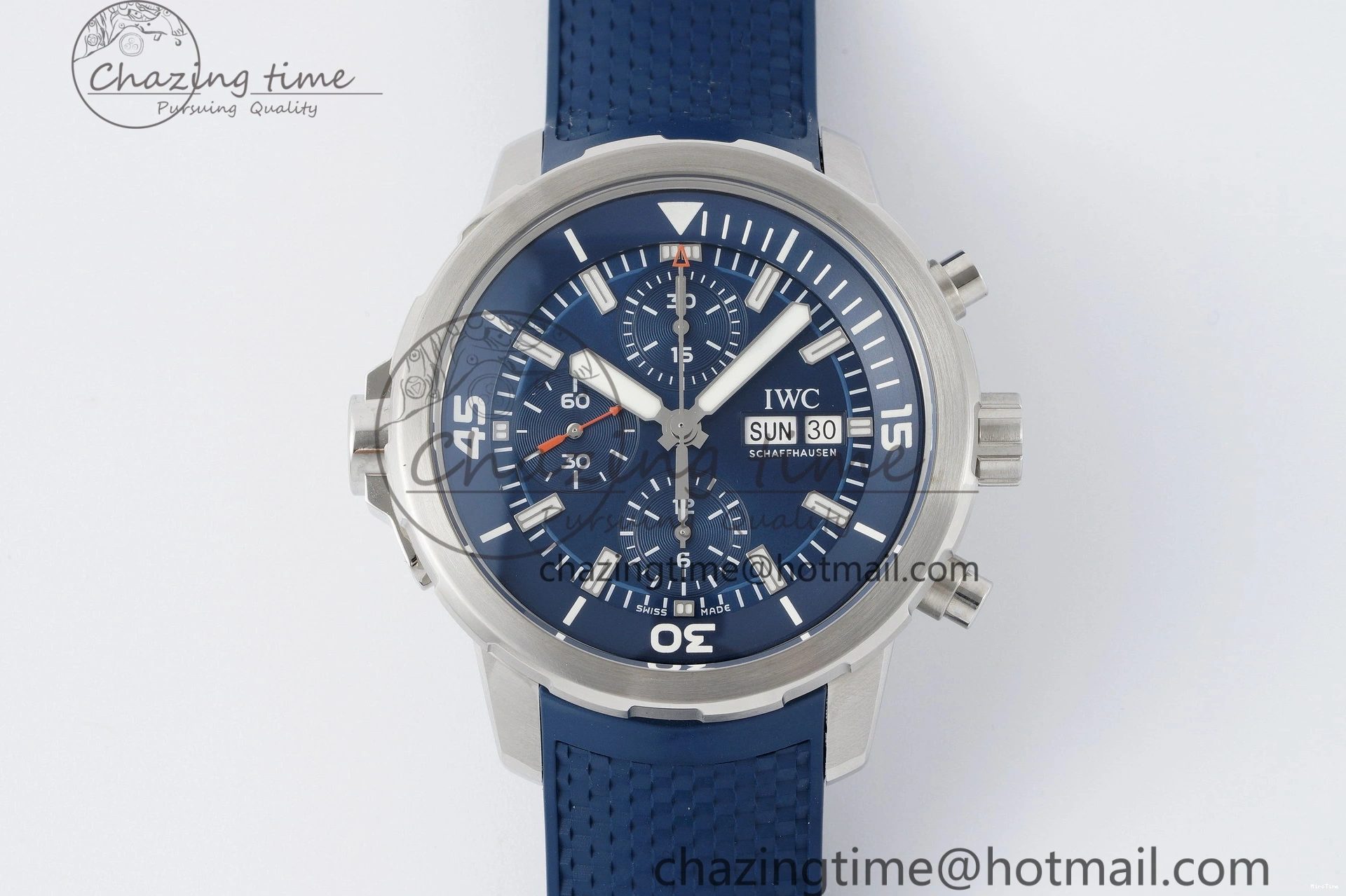 MIROTIME 0206 Attractive Aquatimer Chrono SS RSF 1:1 Best Edition Blue Dial on Blue Rubber Strap A 7056